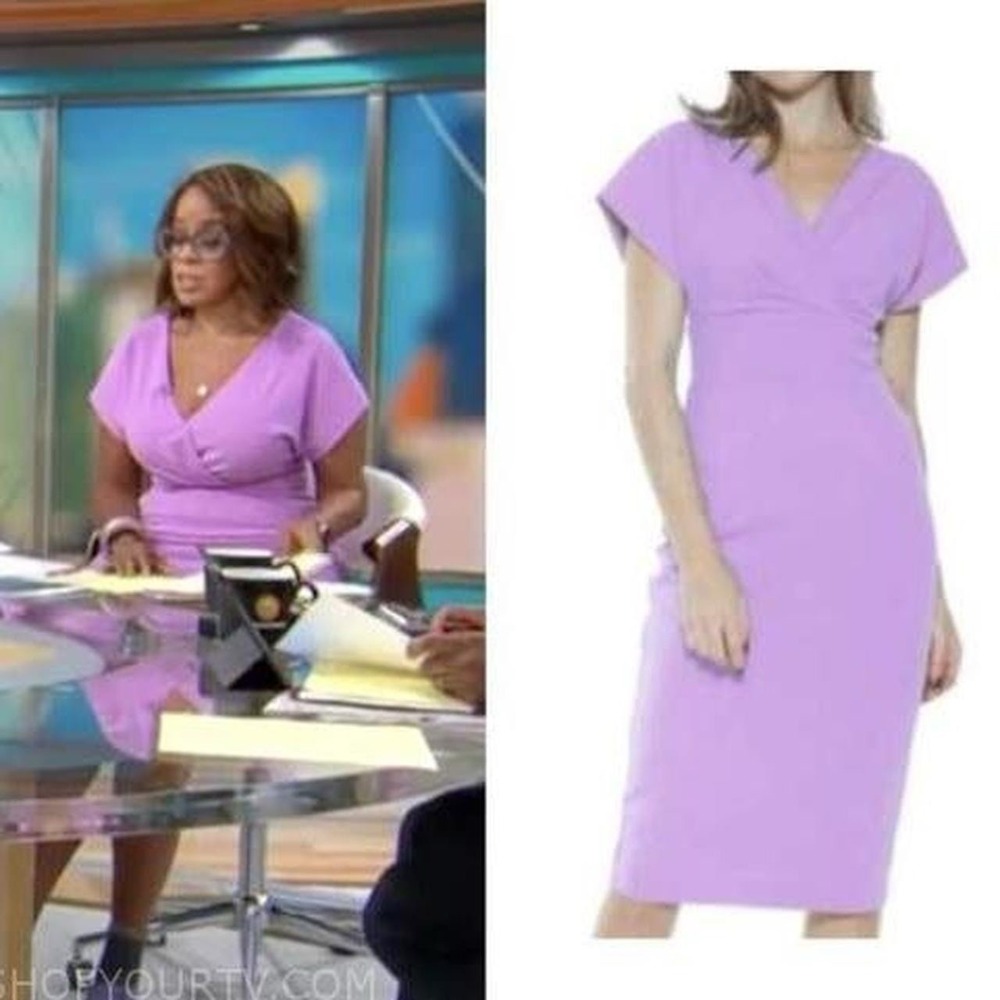 Alexia Admor Naomi Lilac Sheath Dress, Size XS, as worn by Gayle King
